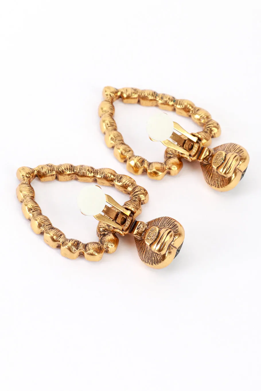 Smoky Crystal Heart Drop Earrings