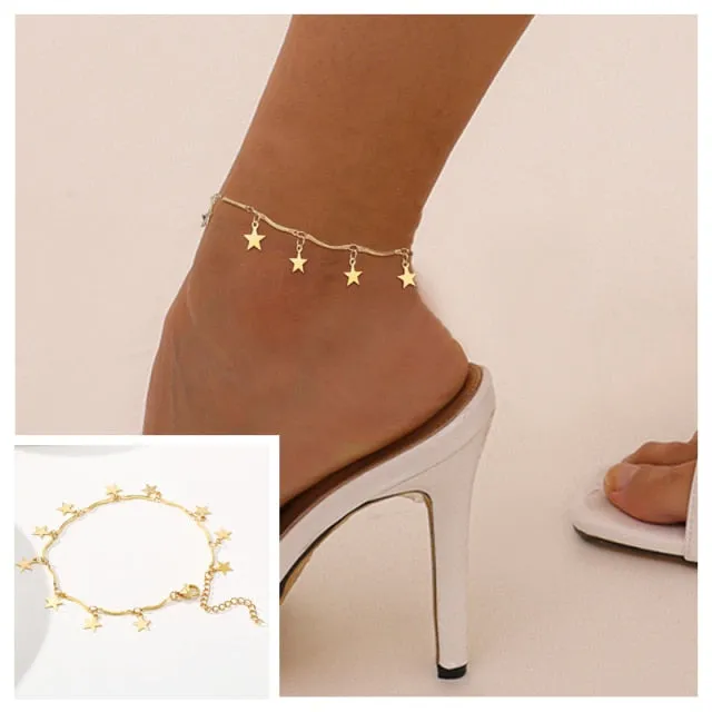 Snake Chain Anklet for Women Girls Adjustable Summer Beach Chain Ankle Mother's Day Gifts Stainless Steel Not Allergic