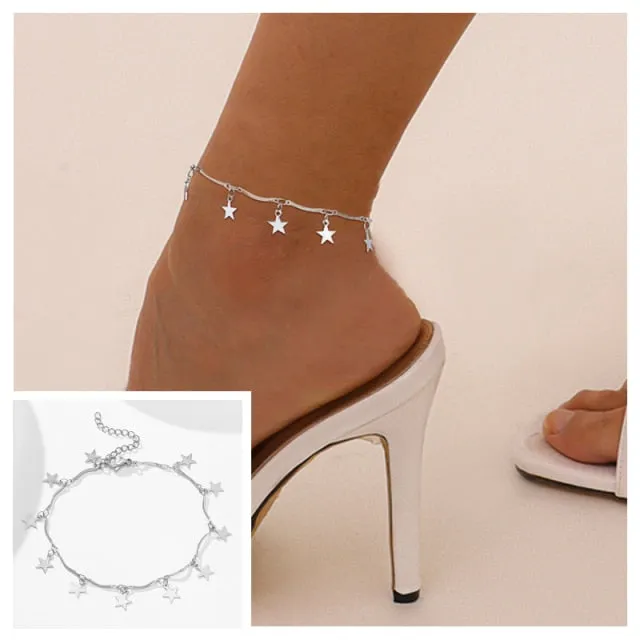 Snake Chain Anklet for Women Girls Adjustable Summer Beach Chain Ankle Mother's Day Gifts Stainless Steel Not Allergic