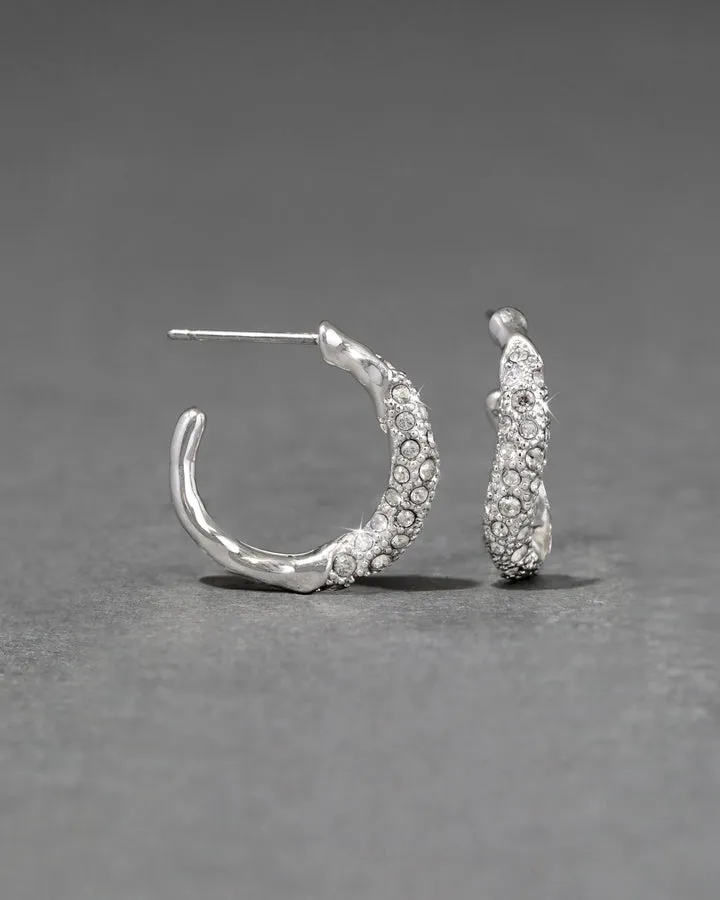 Solanales Silver Twist Mini Hoop Earring