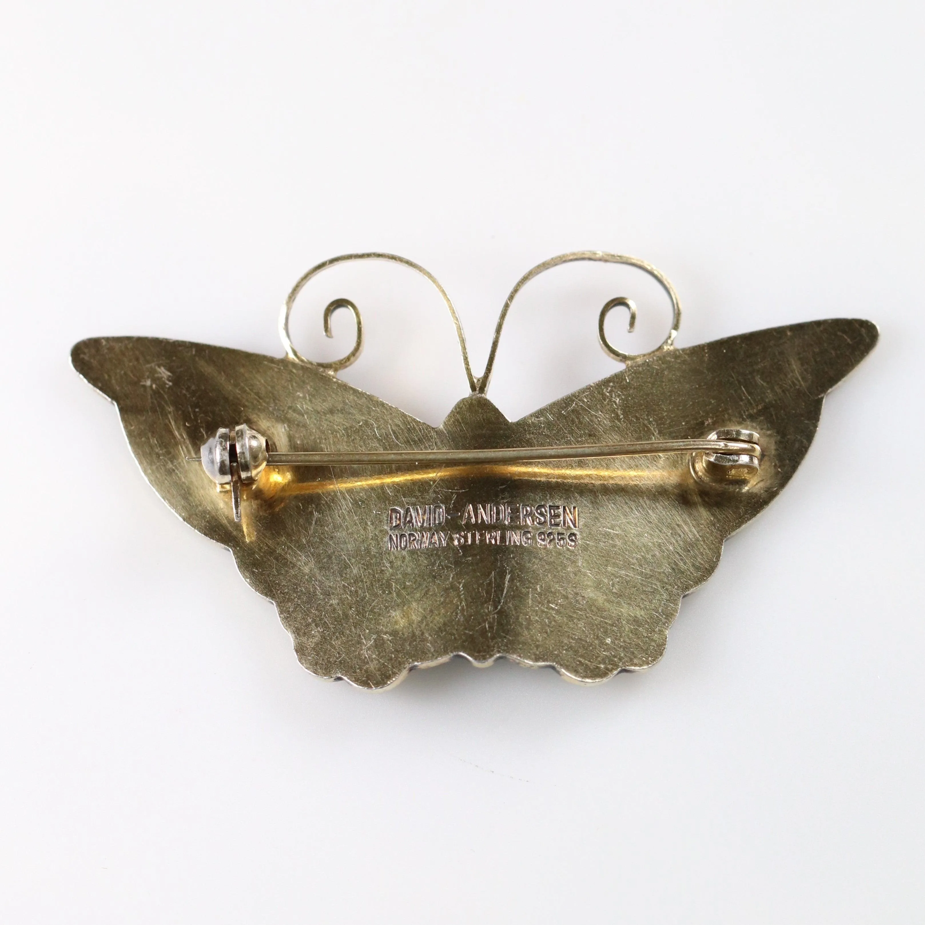 SOLD OUT: DAVID ANDERSEN GUILLOCHE MULTI-COLOR BUTTERFLY PIN