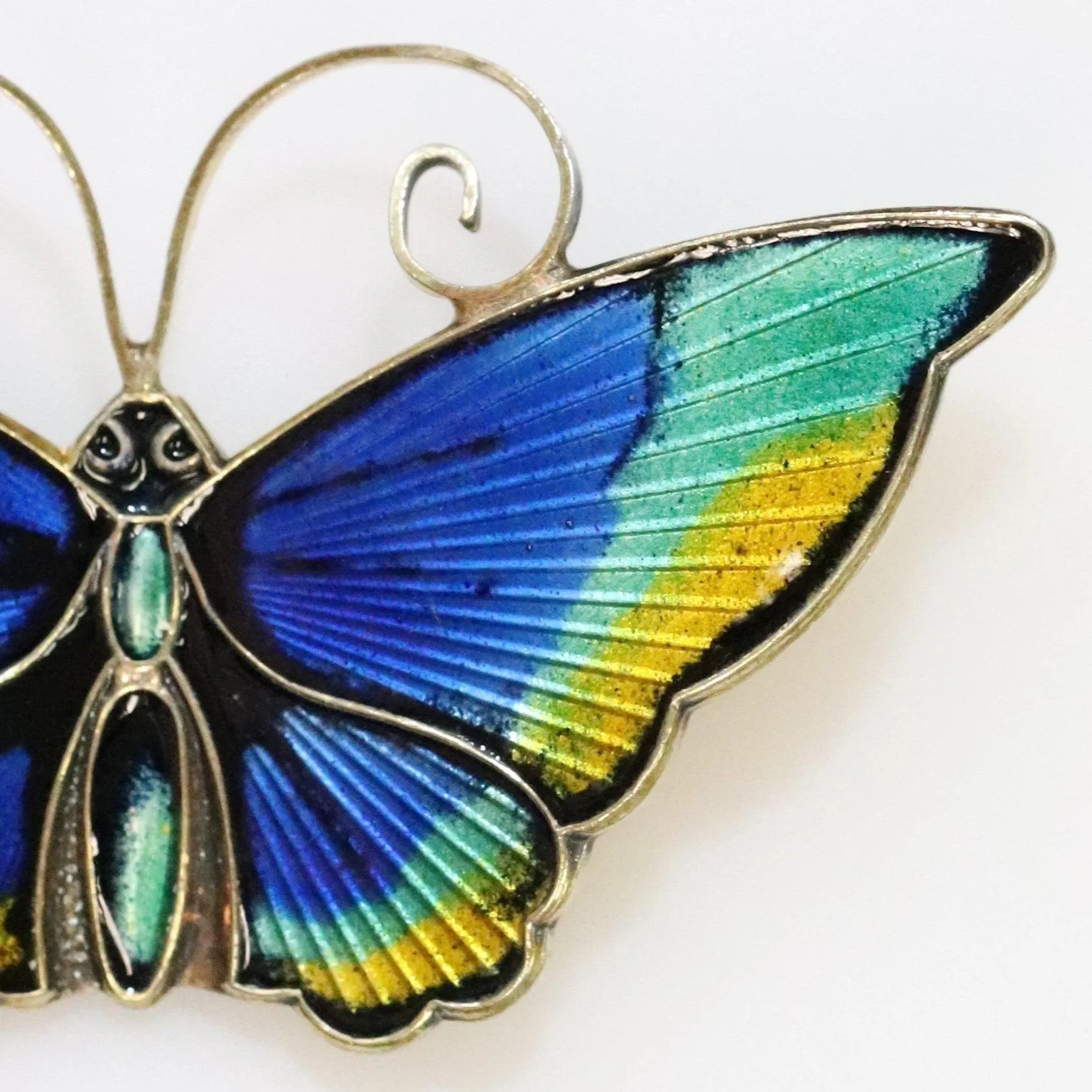 SOLD OUT: DAVID ANDERSEN GUILLOCHE MULTI-COLOR BUTTERFLY PIN