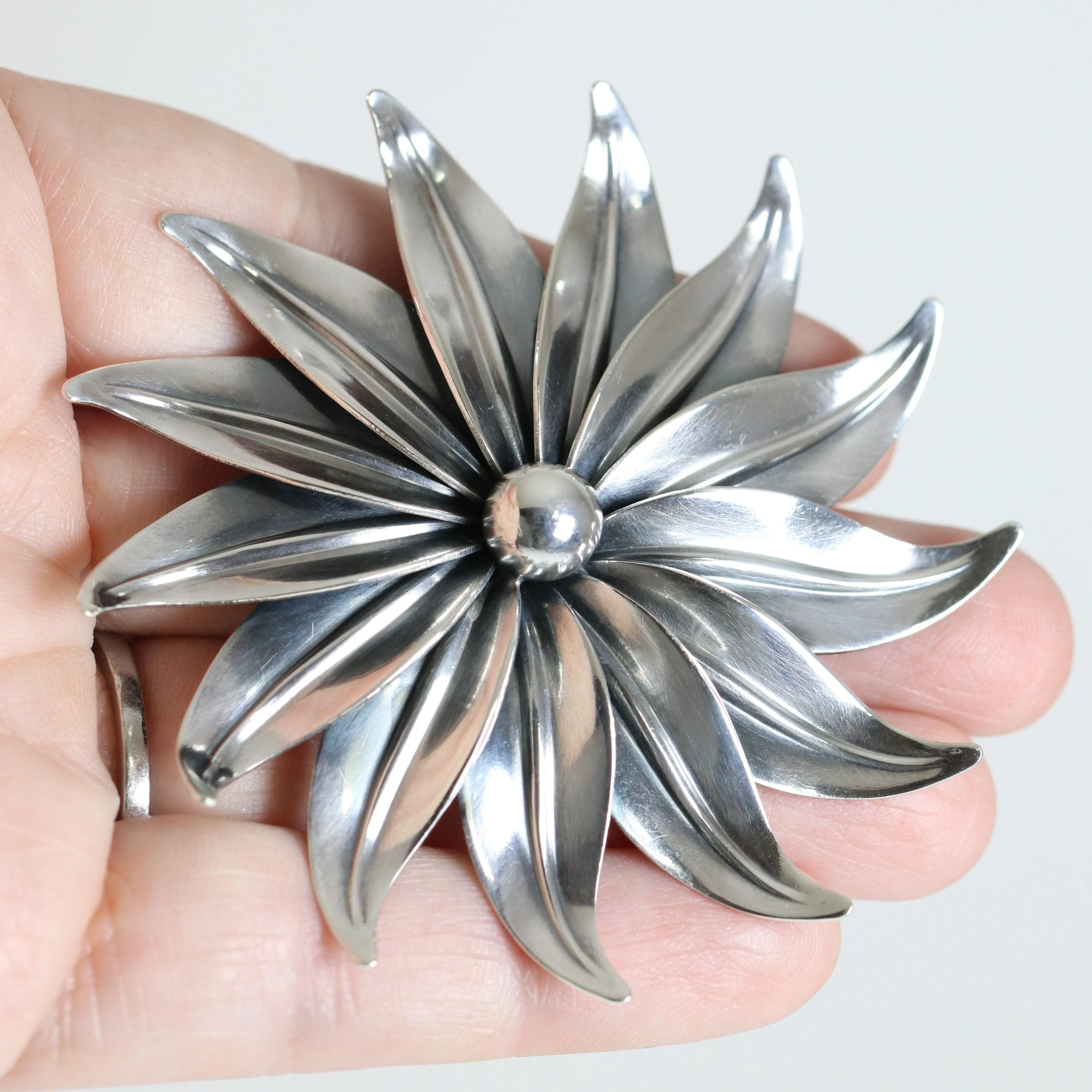 SOLD OUT: Vintage NE From Sterling Silver Jewelry | Bold Floral Brooch Denmark