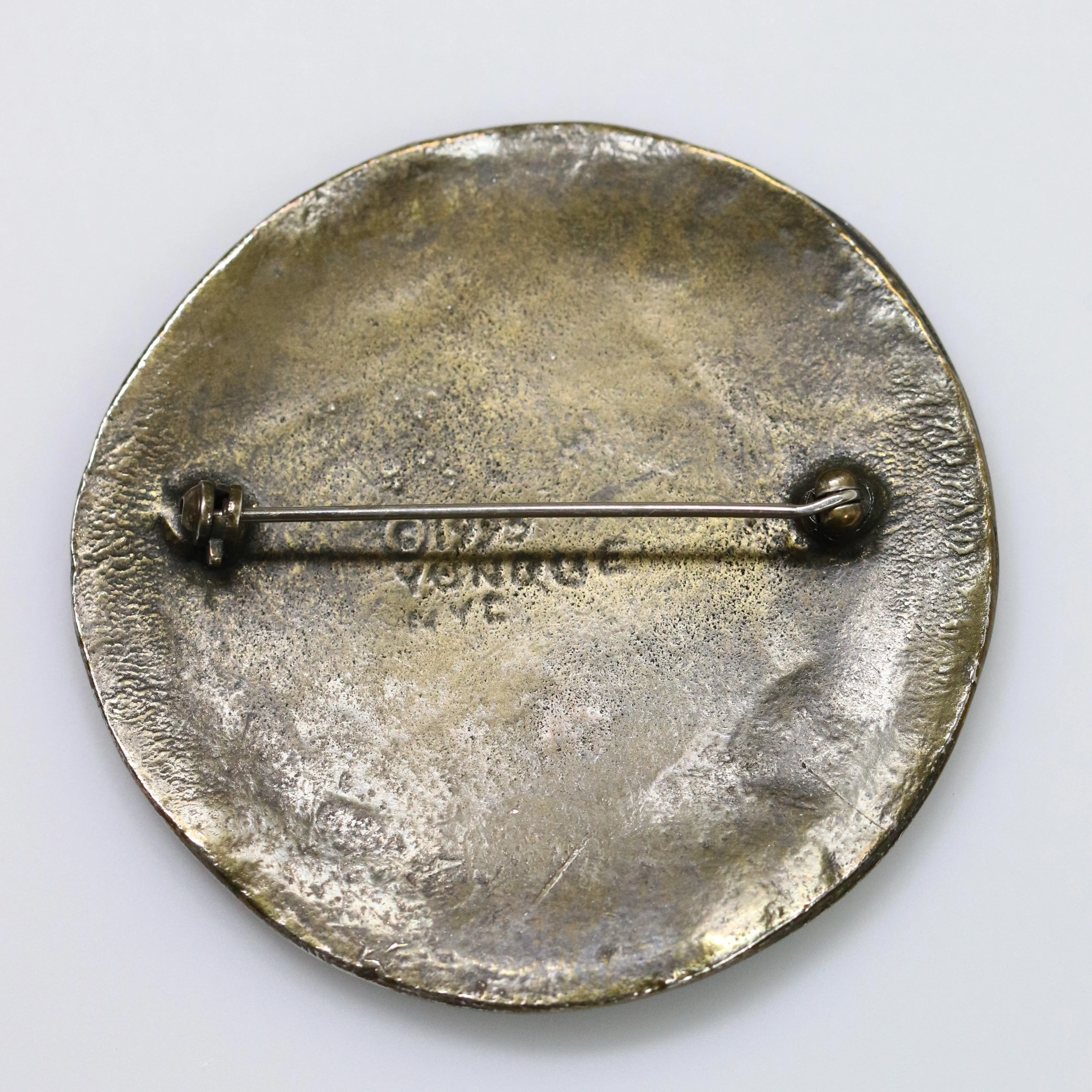 SOLD OUT: Vintage Peggy Yunque Jewelry | Bronze or Brass Greek Revival Brooch