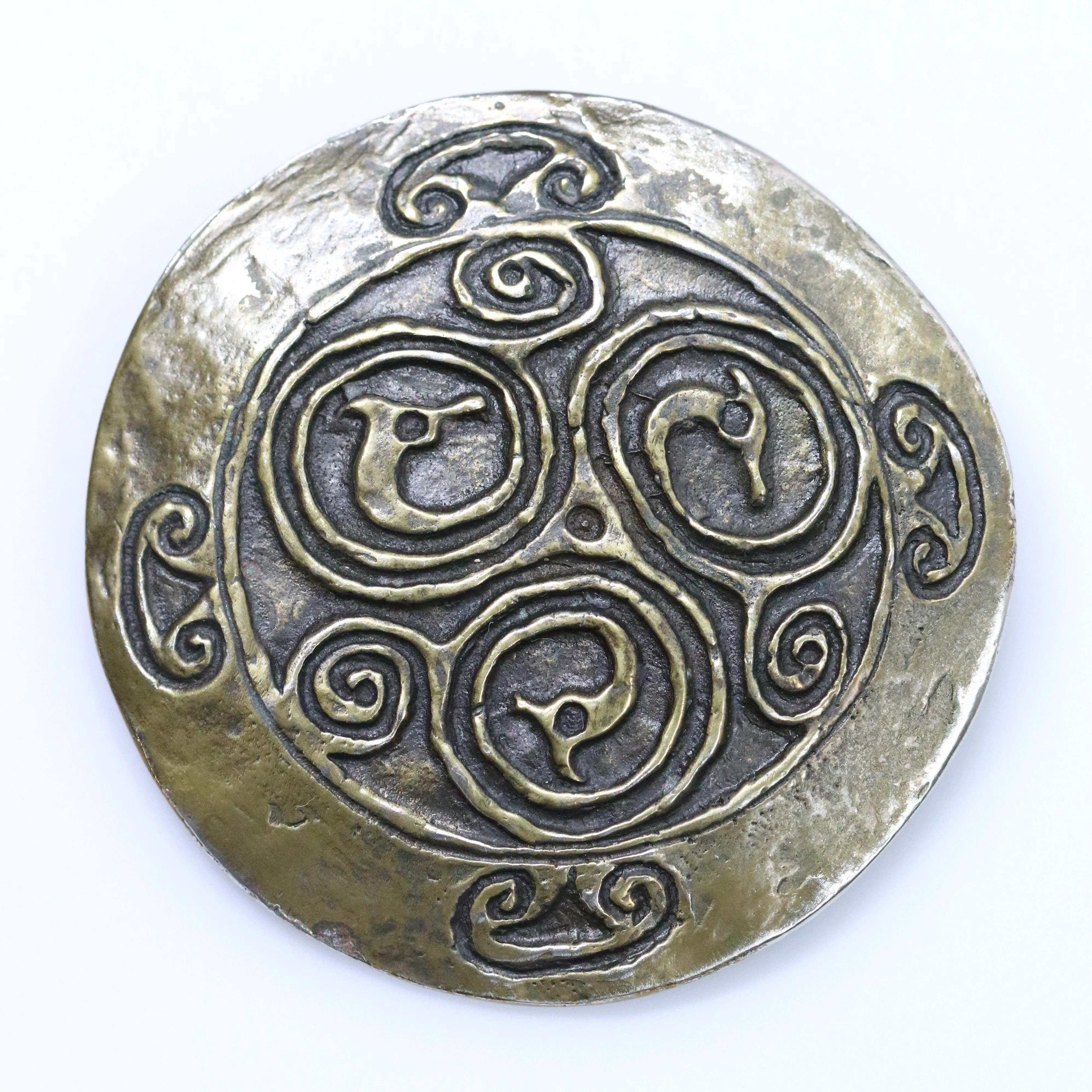 SOLD OUT: Vintage Peggy Yunque Jewelry | Bronze or Brass Greek Revival Brooch