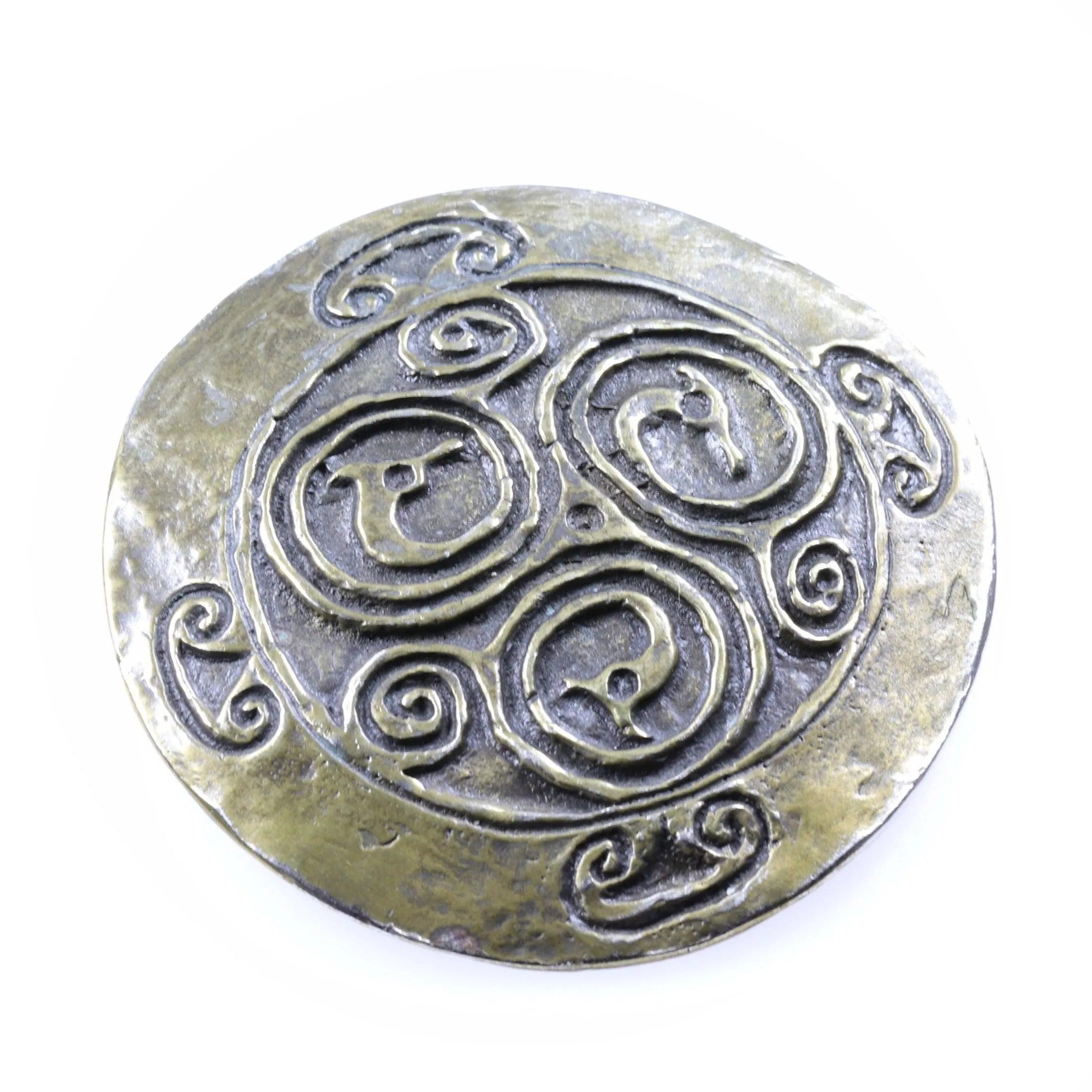 SOLD OUT: Vintage Peggy Yunque Jewelry | Bronze or Brass Greek Revival Brooch
