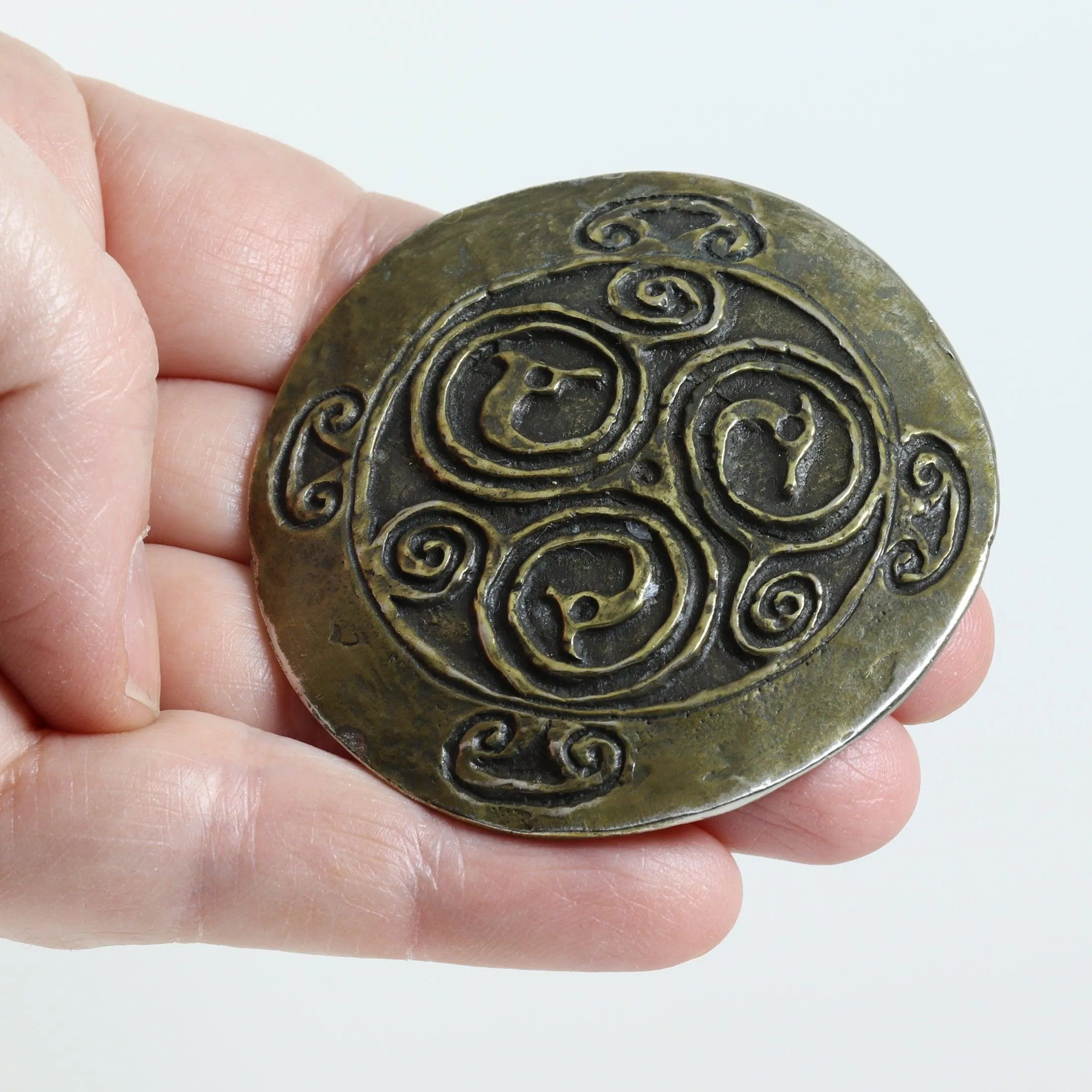 SOLD OUT: Vintage Peggy Yunque Jewelry | Bronze or Brass Greek Revival Brooch