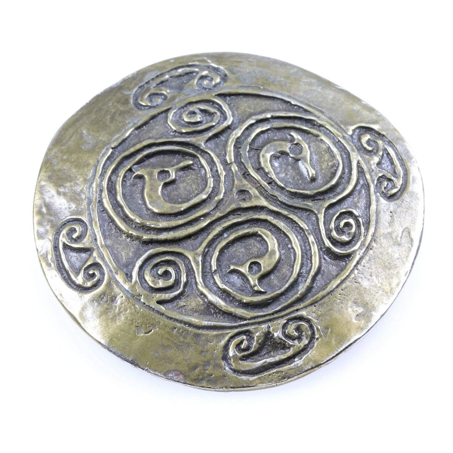 SOLD OUT: Vintage Peggy Yunque Jewelry | Bronze or Brass Greek Revival Brooch