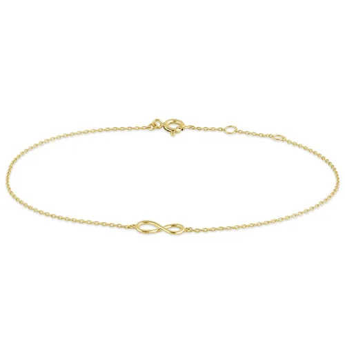 Solid 14K Yellow Gold Infinity Bracelet