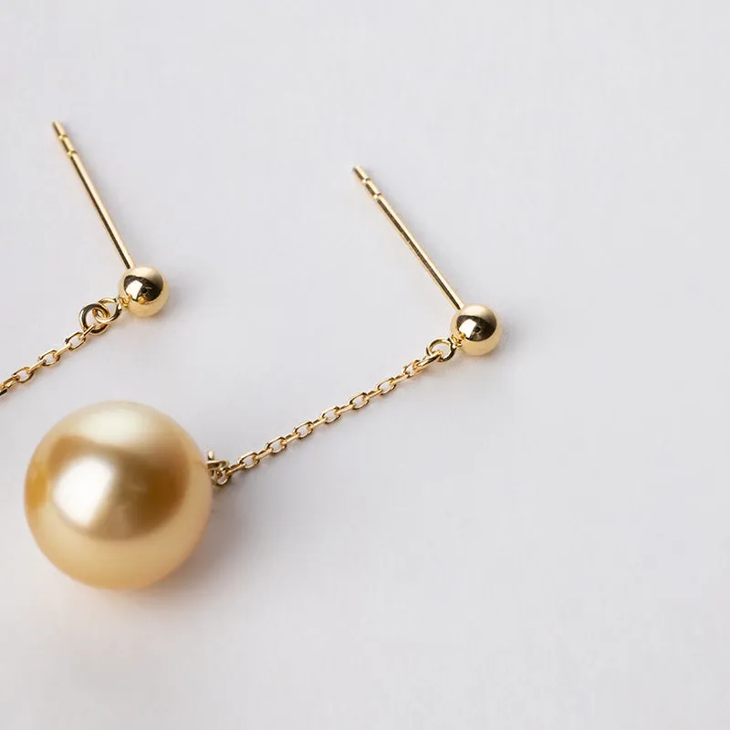 South Sea Golden Pearl 18K Gold Drop Earrings