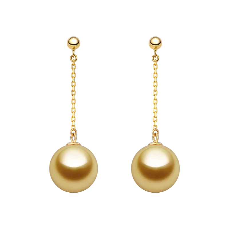South Sea Golden Pearl 18K Gold Drop Earrings