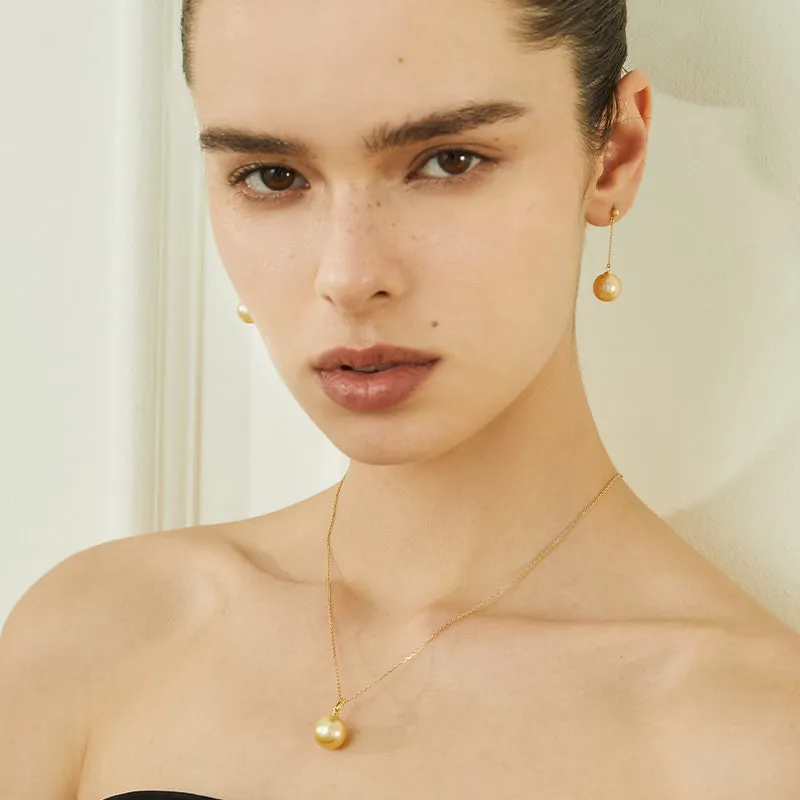 South Sea Golden Pearl 18K Gold Drop Earrings