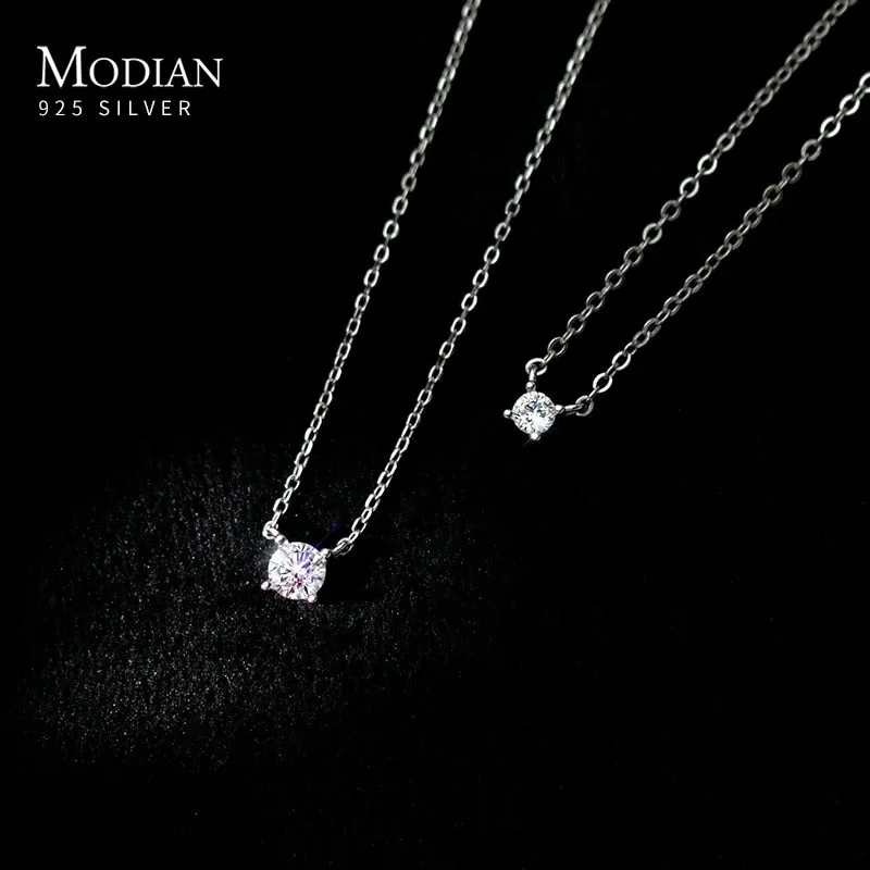Sparkling Zircon Pendant Necklace