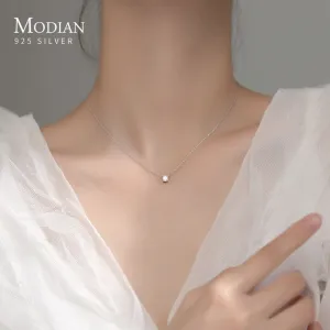 Sparkling Zircon Pendant Necklace