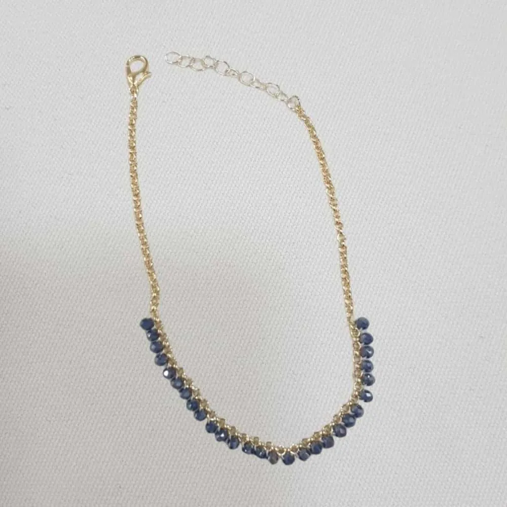 Sparkly Bead Double Chain Anklet