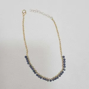 Sparkly Bead Double Chain Anklet