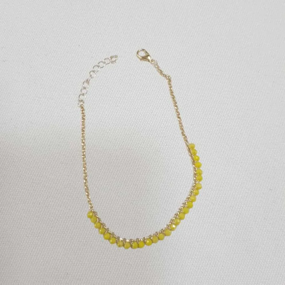 Sparkly Bead Double Chain Anklet