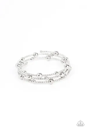 Spontaneous Shimmer White Paparazzi Bracelet