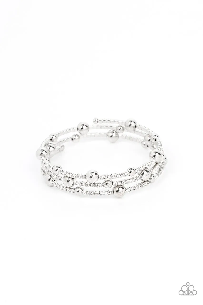 Spontaneous Shimmer White Paparazzi Bracelet