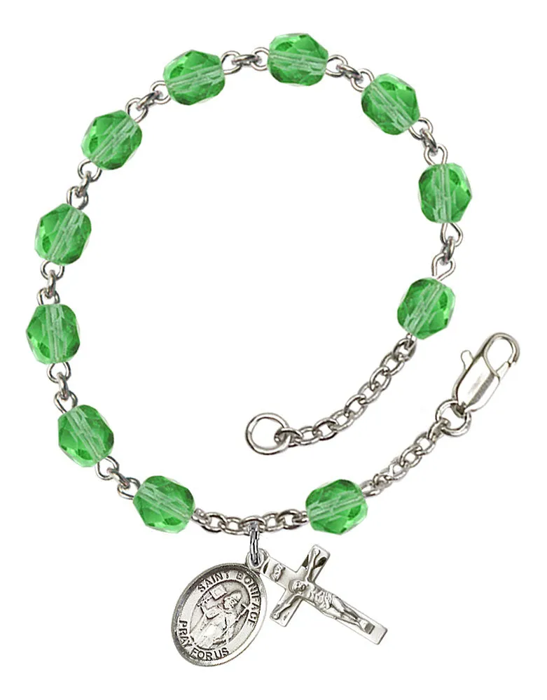St. Boniface Custom Birthstone Rosary Bracelet