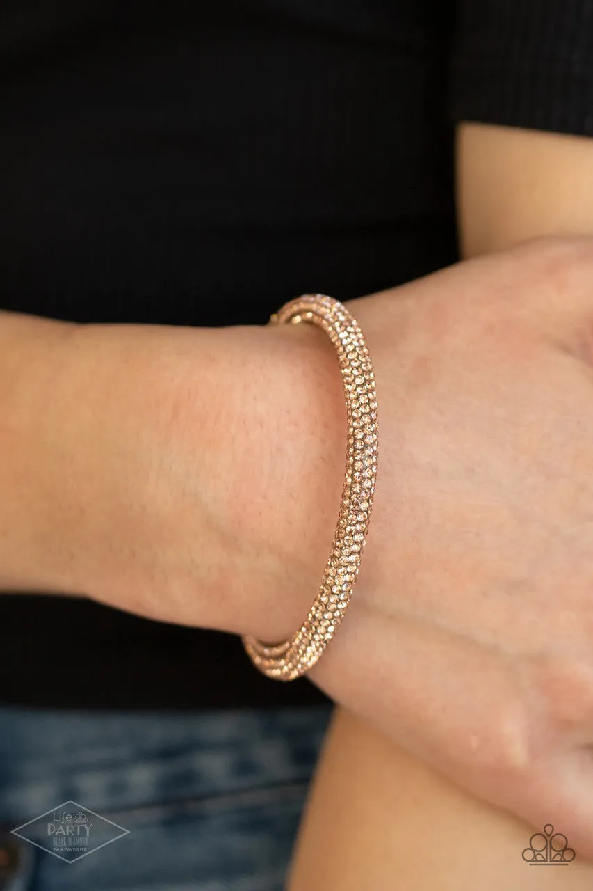 Stageworthy Sparkle Rose Gold Paparazzi Bracelet