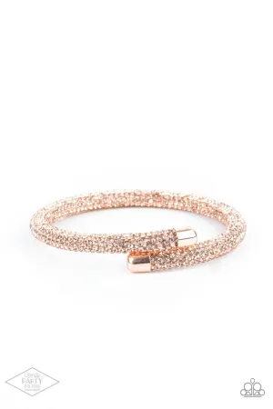 Stageworthy Sparkle Rose Gold Paparazzi Bracelet