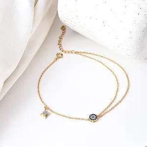 Starlight Protective Adjustable Anklet in 92.5 Sterling Silver
