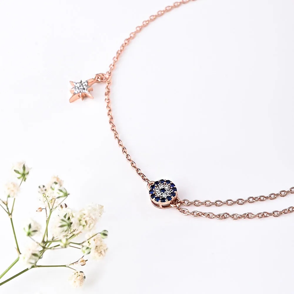 Starlight Protective Adjustable Anklet in 92.5 Sterling Silver