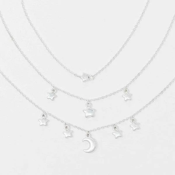 Starred Up Chain Anklet, Set of 3
