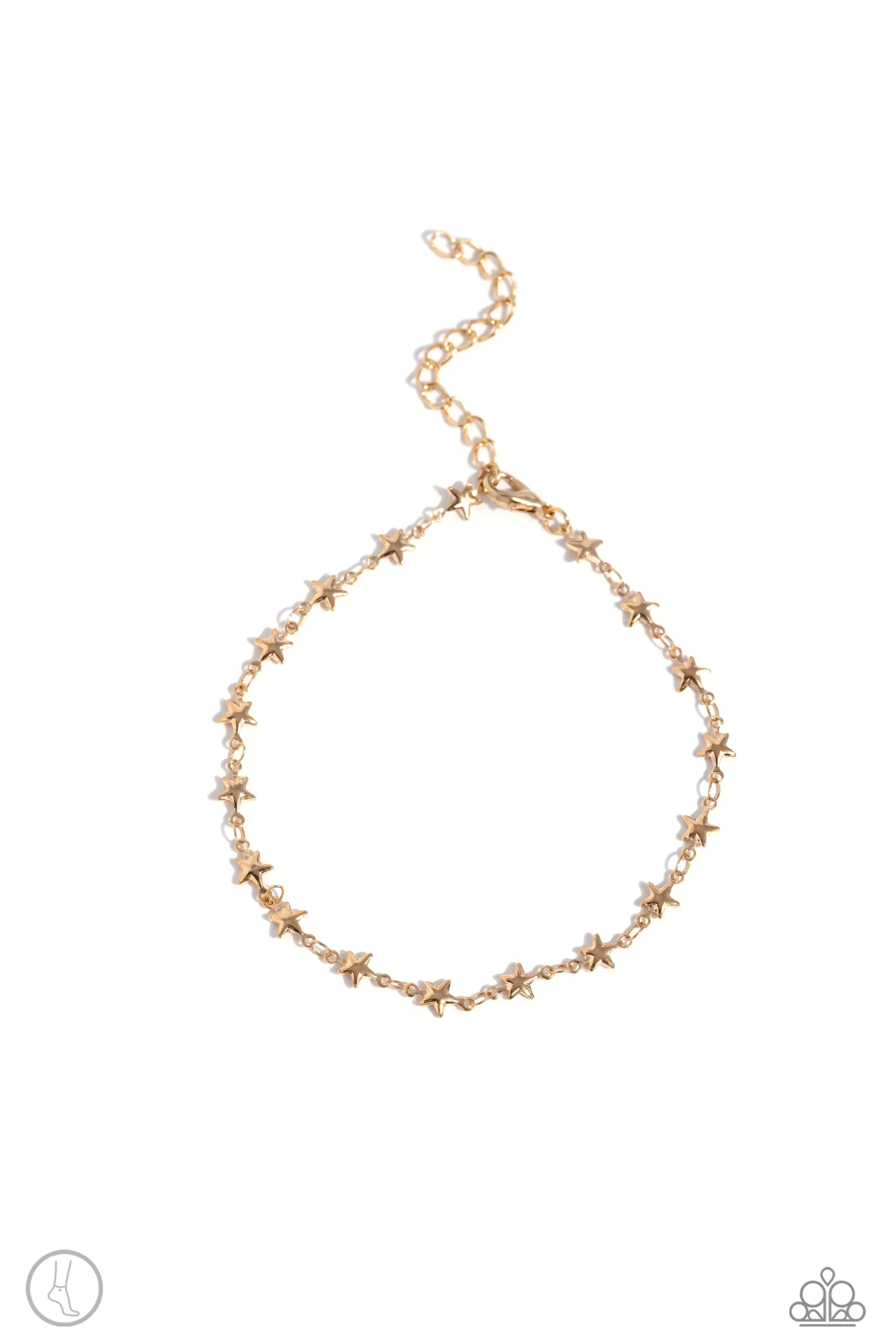 Starry Swing Dance - Gold - Star Paparazzi Anklet