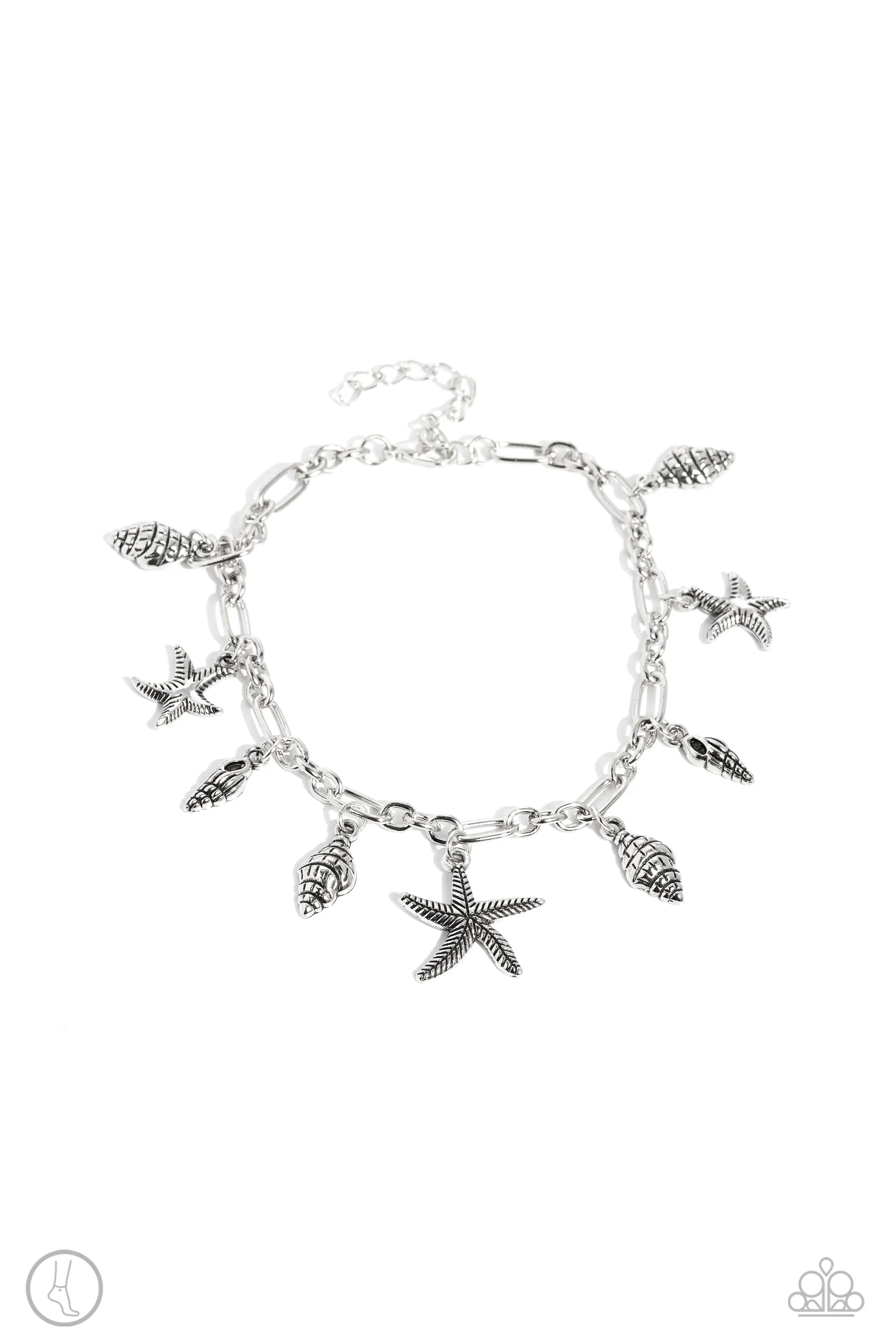 Stars and Shells - Silver - Paparazzi Anklet