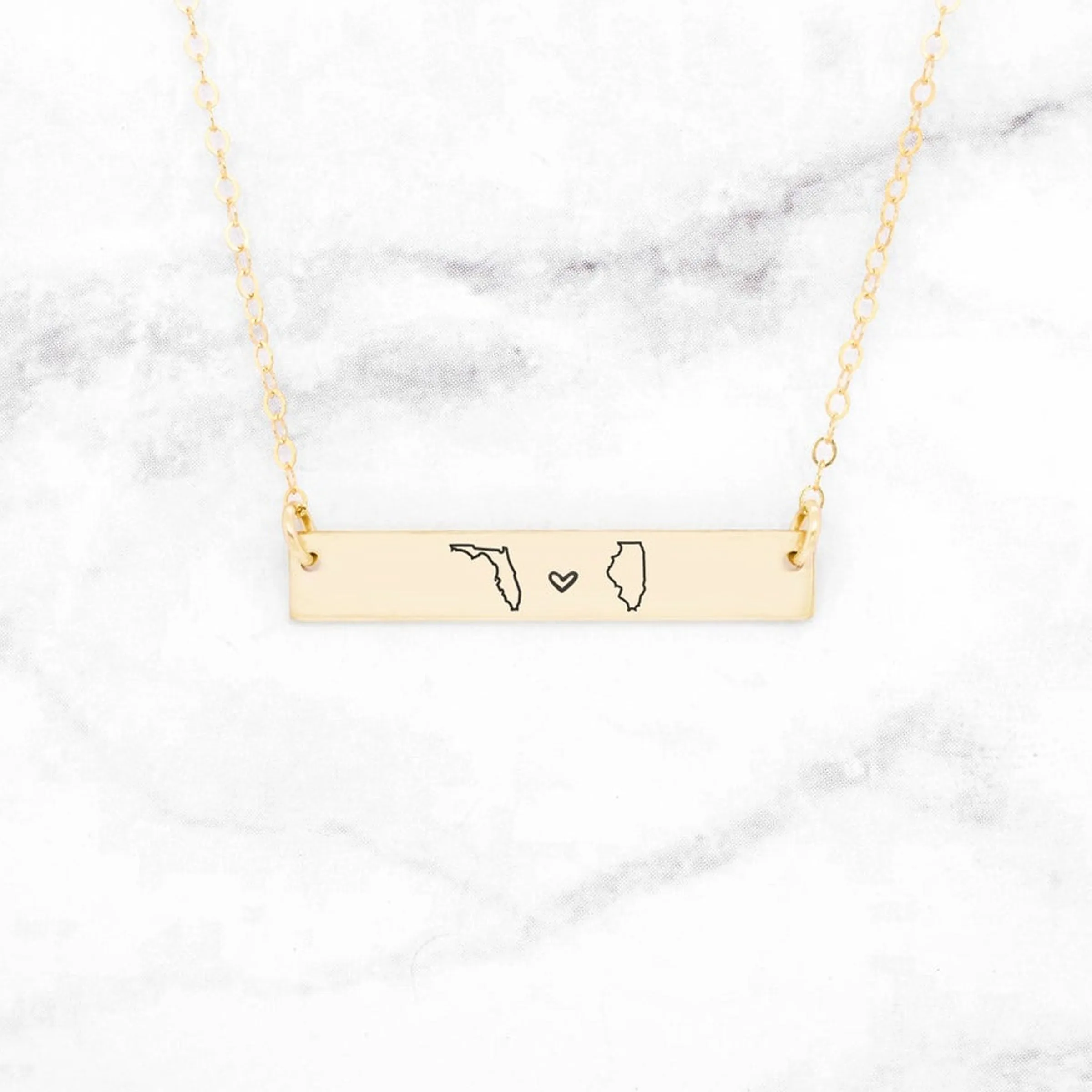 State Bar Necklace - Long Distance Necklace