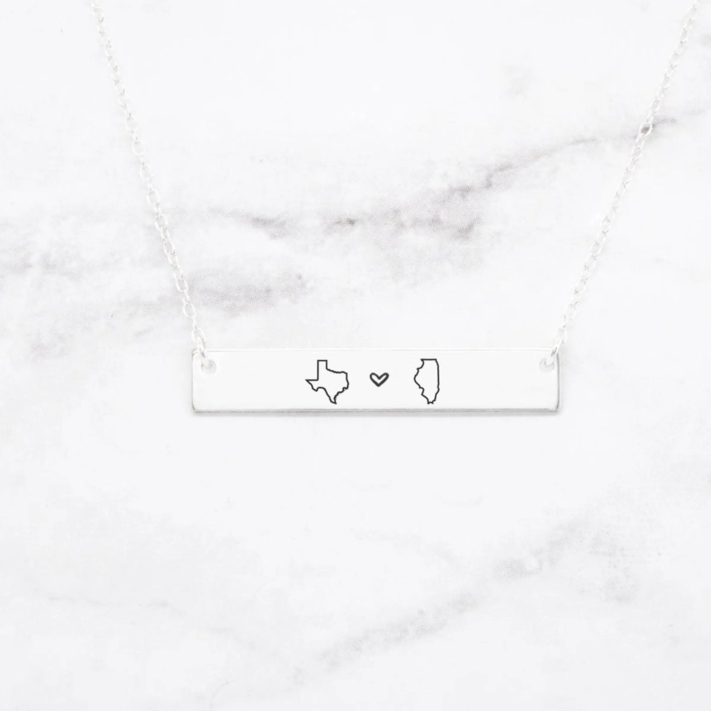 State Bar Necklace - Long Distance Necklace