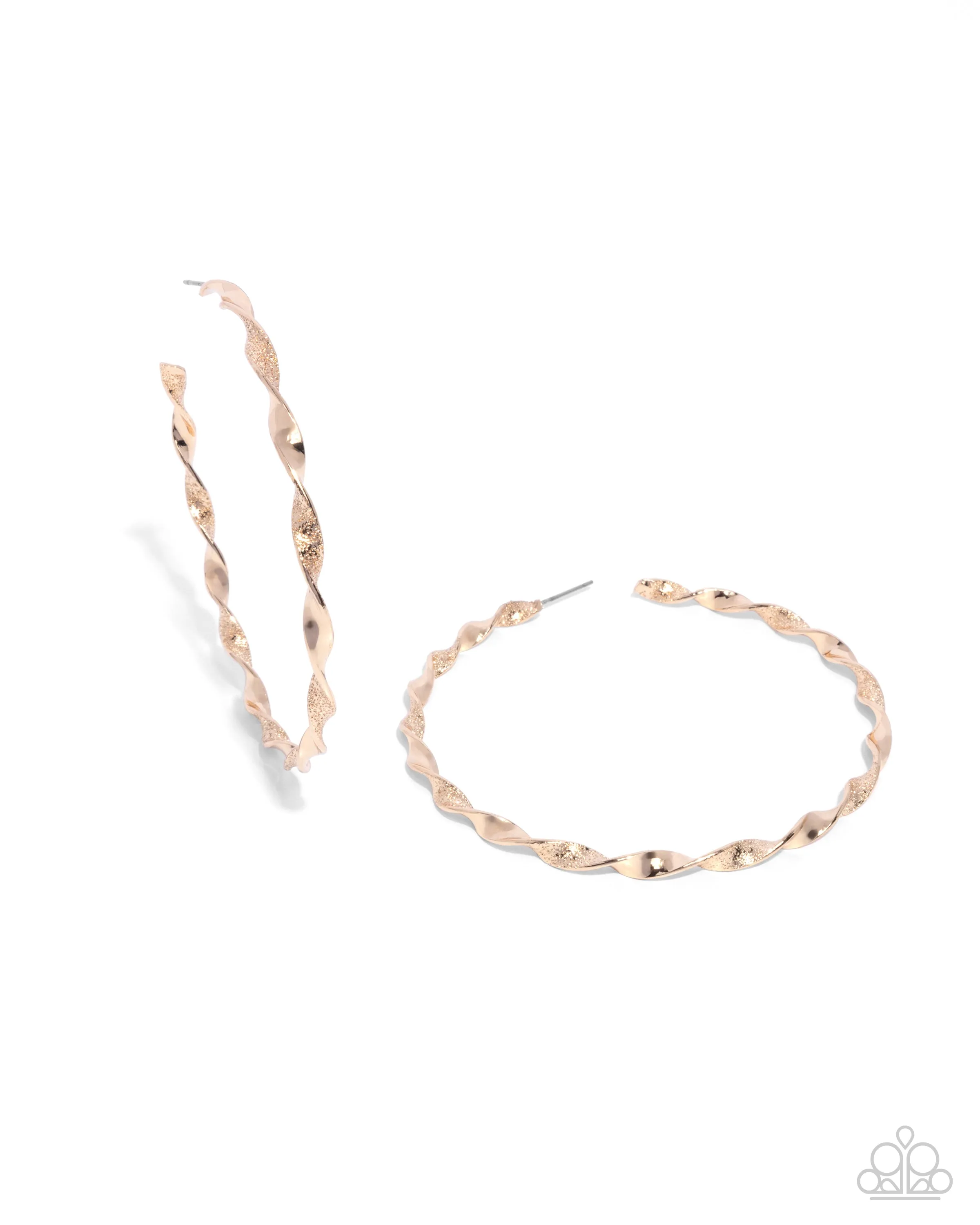 Steady Spirals - Gold - Twisting Paparazzi Hoop Earrings