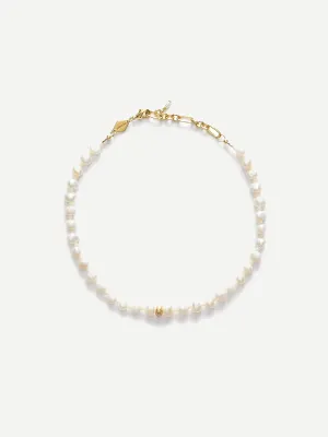 Stellar Pearly Anklet - Gold