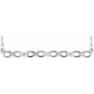 Sterling Silver .08 CTW Diamond Infinity-Inspired Bar 16-18" Necklace
