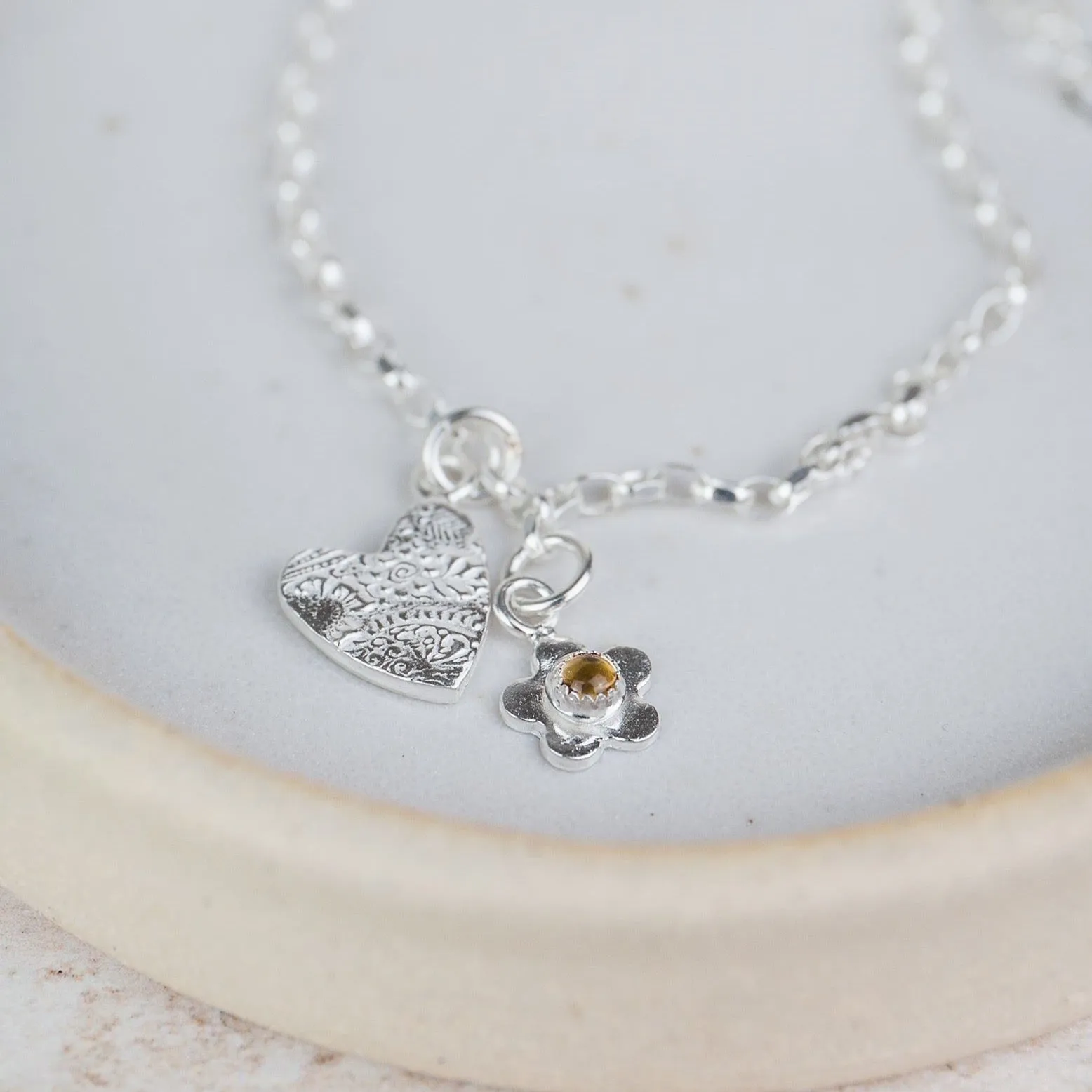 Sterling Silver Birthstone Cluster Bracelet