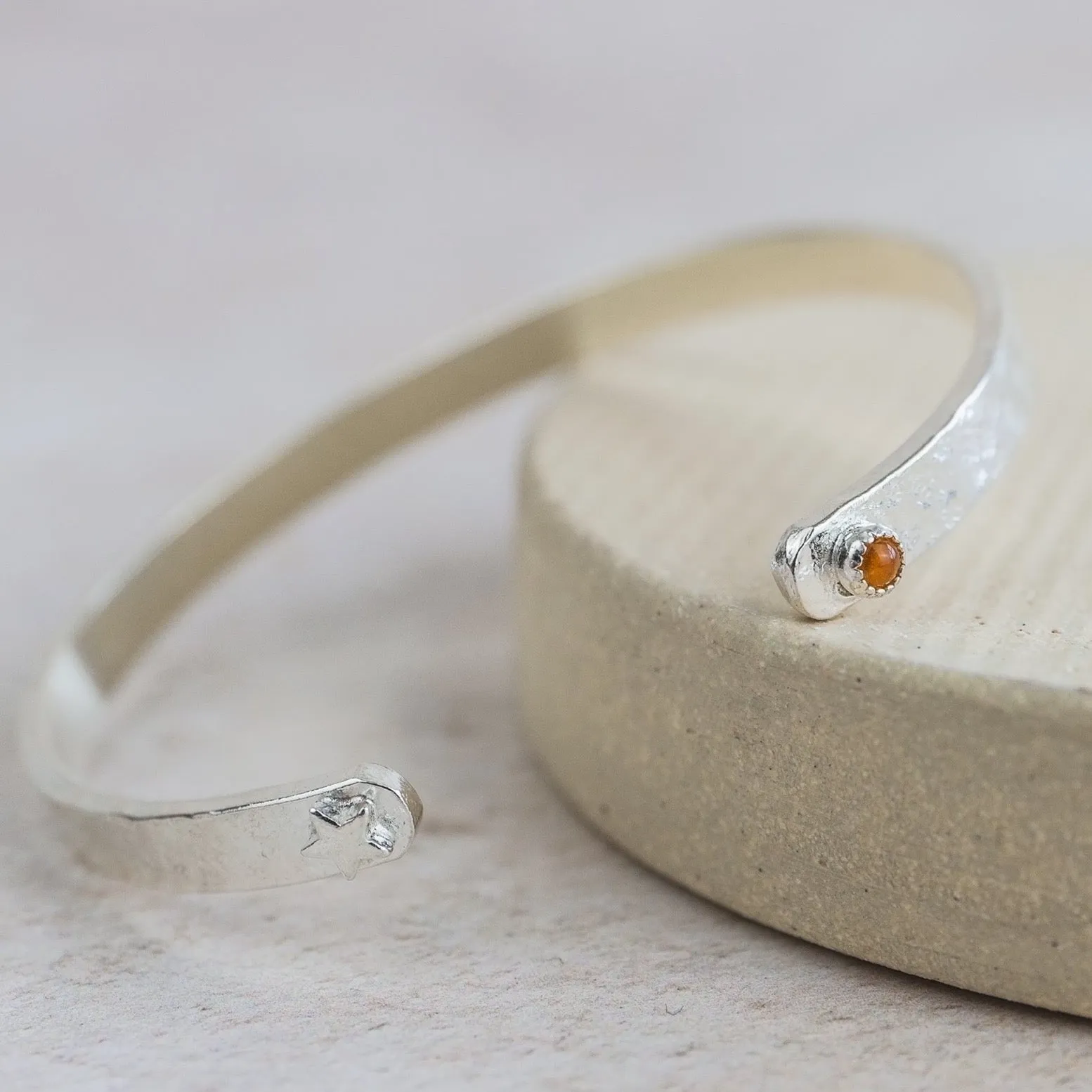 Sterling Silver Birthstone Cuff