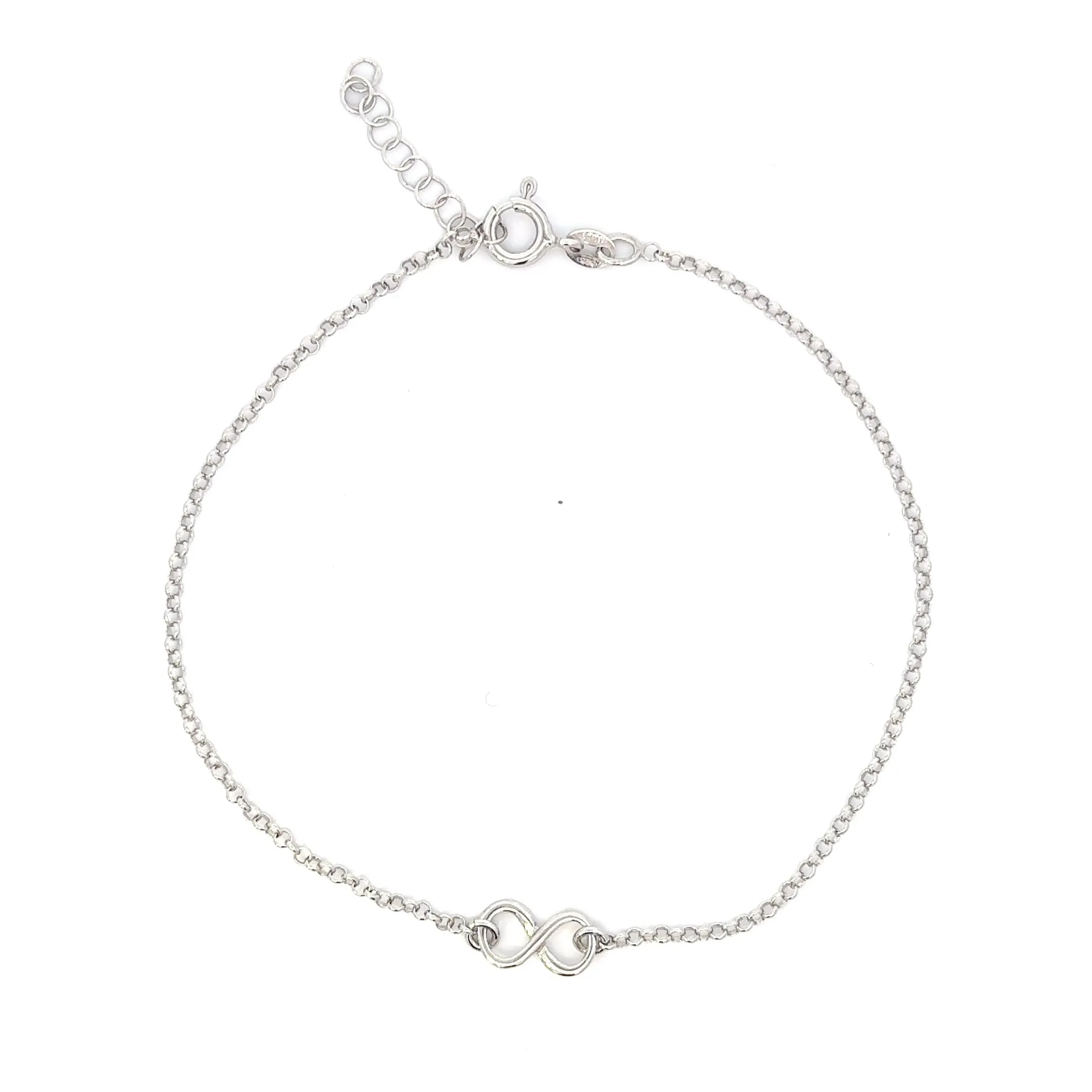 Sterling Silver Infinity Bracelet 24 3cm Extender