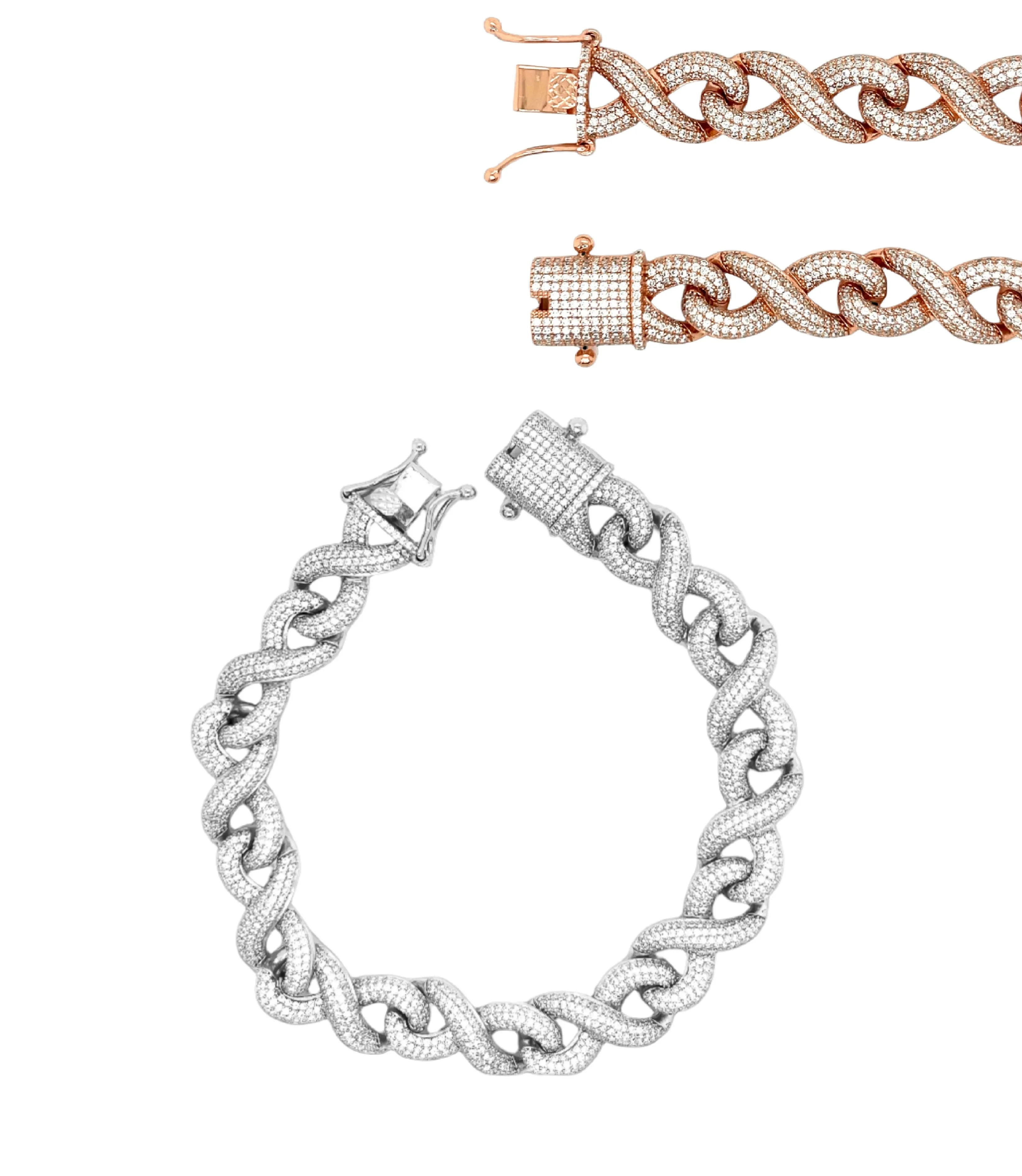 Sterling Silver Infinity Cuban 8.5" Hip Hop Bracelet - C3140375