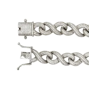 Sterling Silver Infinity Cuban 8.5" Hip Hop Bracelet - C3140375