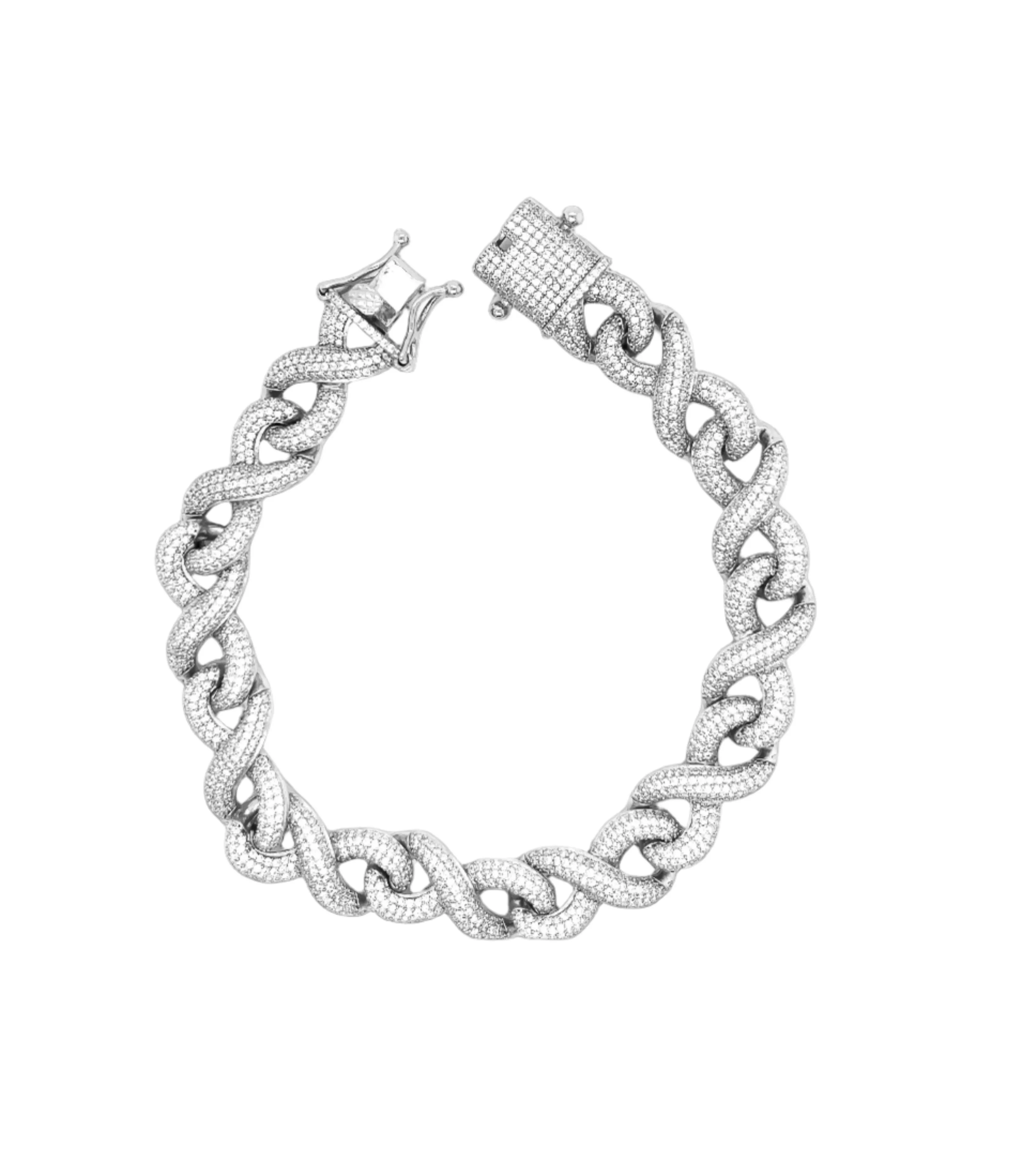 Sterling Silver Infinity Cuban 8.5" Hip Hop Bracelet - C3140375