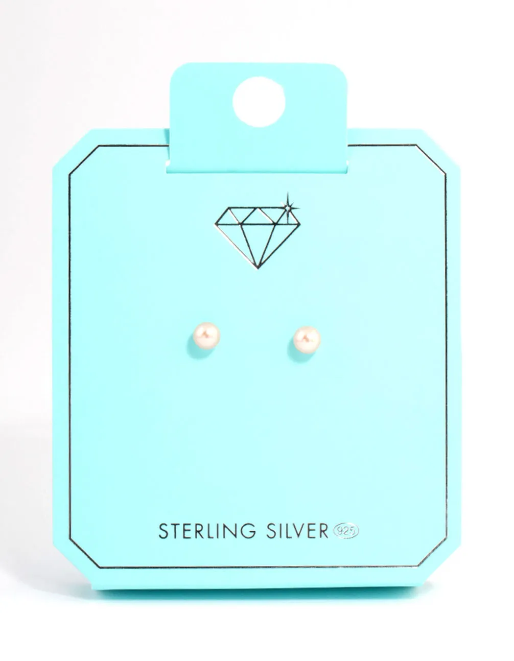 Sterling Silver Pink Pearl Stud Earrings
