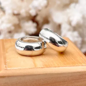 Sterling Silver Polished 7mm Huggie Hoop Hinged Earrings 16mm