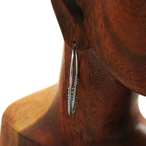 Sterling Silver Rainbow Crystal Hoop Earrings 53mm