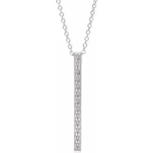 Sterling Silver Sculptural-Inspired Bar 24" Necklace