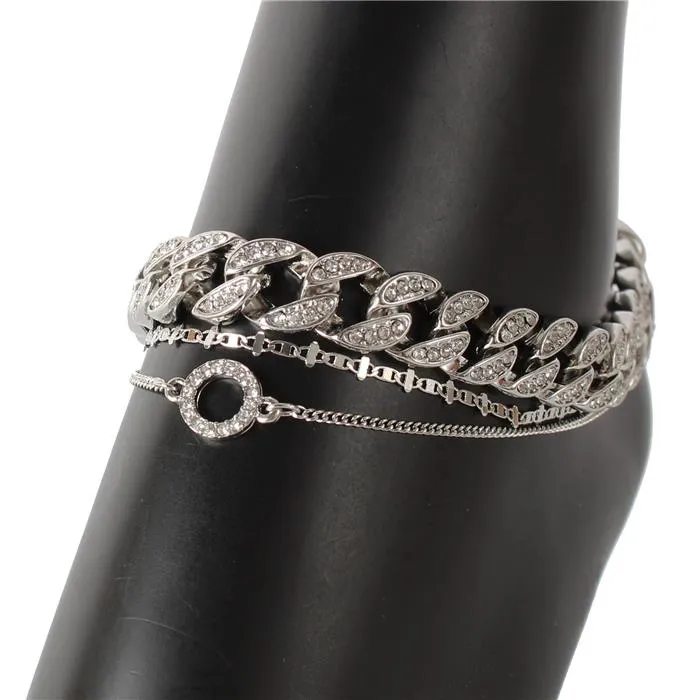 Stones Round Multi Chain Anklet