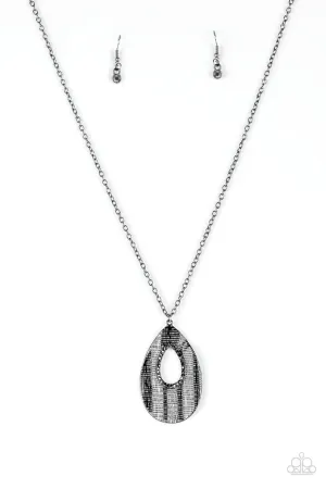 Stop, TEARDROP, and Roll Black Paparazzi Necklace
