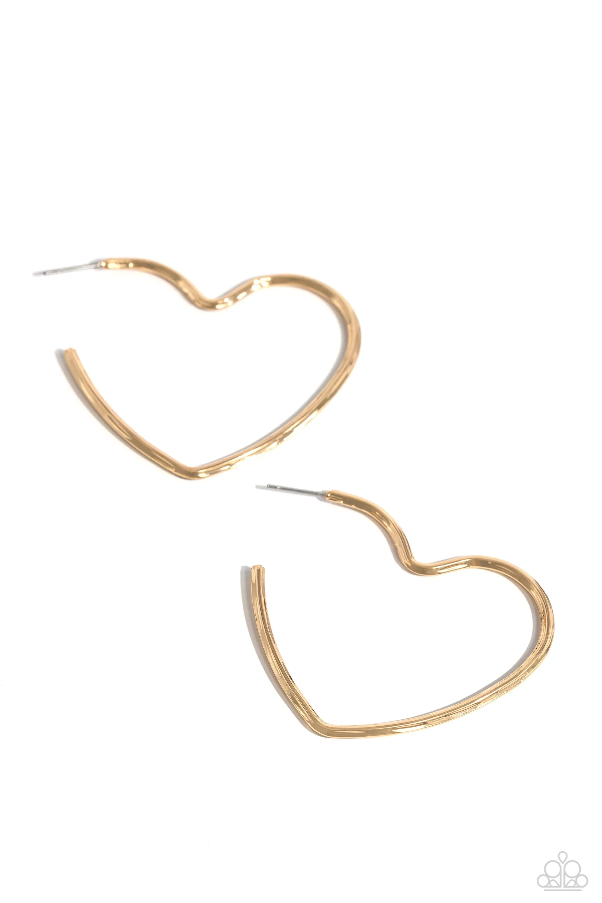 Summer Sweethearts - Gold - Heart Paparazzi Hoop Earrings