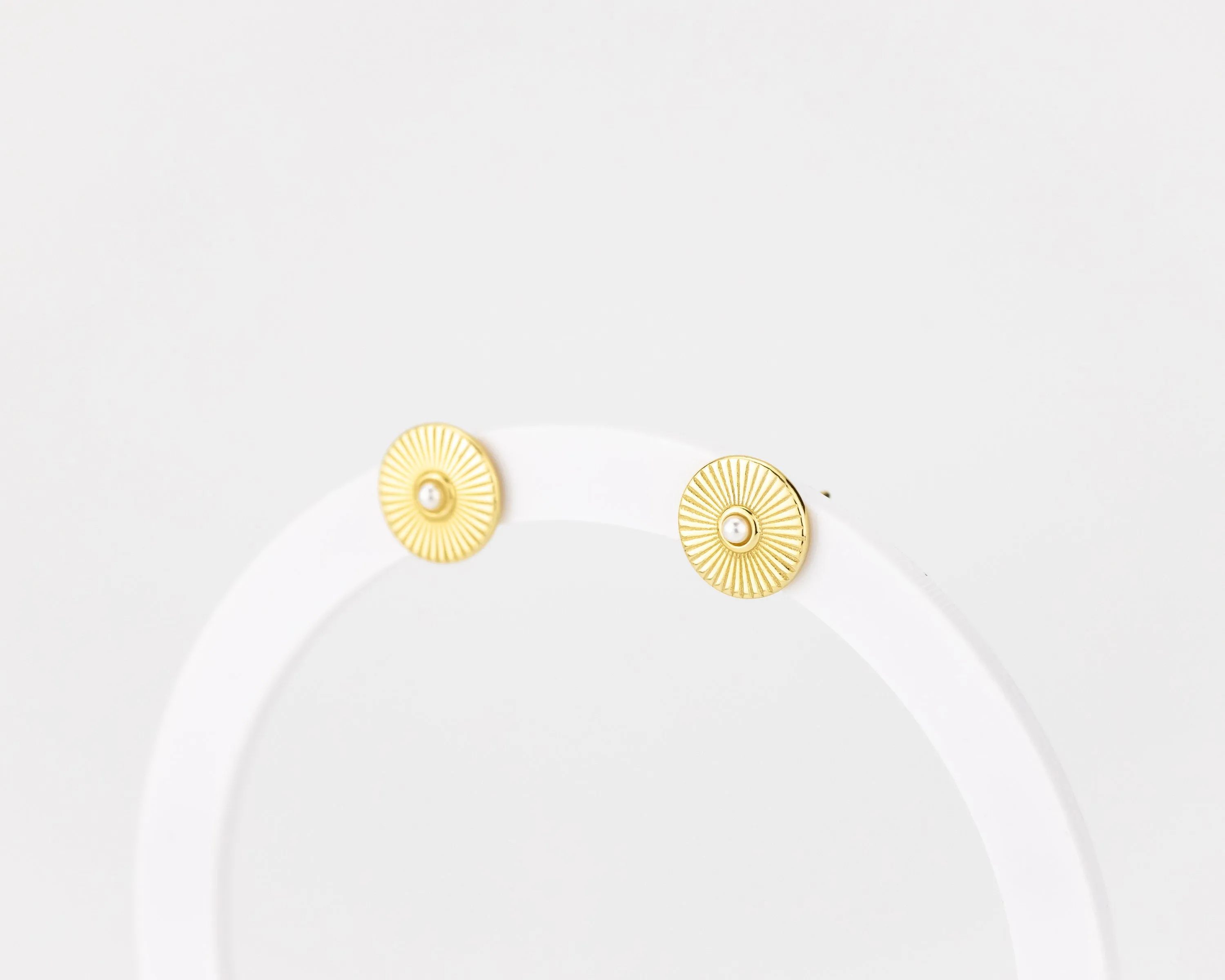Sunbeam pearl studs, circle pearl studs, sun, , sunshine, radial coin earrings, vintage, shell pearls, minimalist, bridal gift, 925